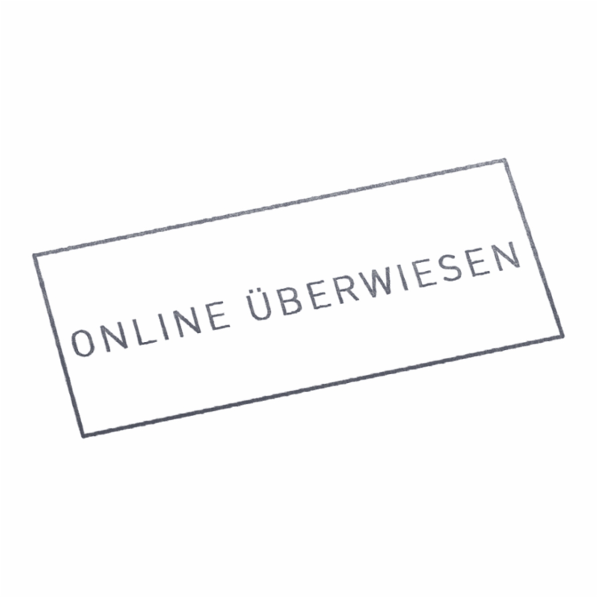 ONLINE ÜBERWIESEN | Stempel, selbstfärbend, Lagerstempel, 38 x 14 mm